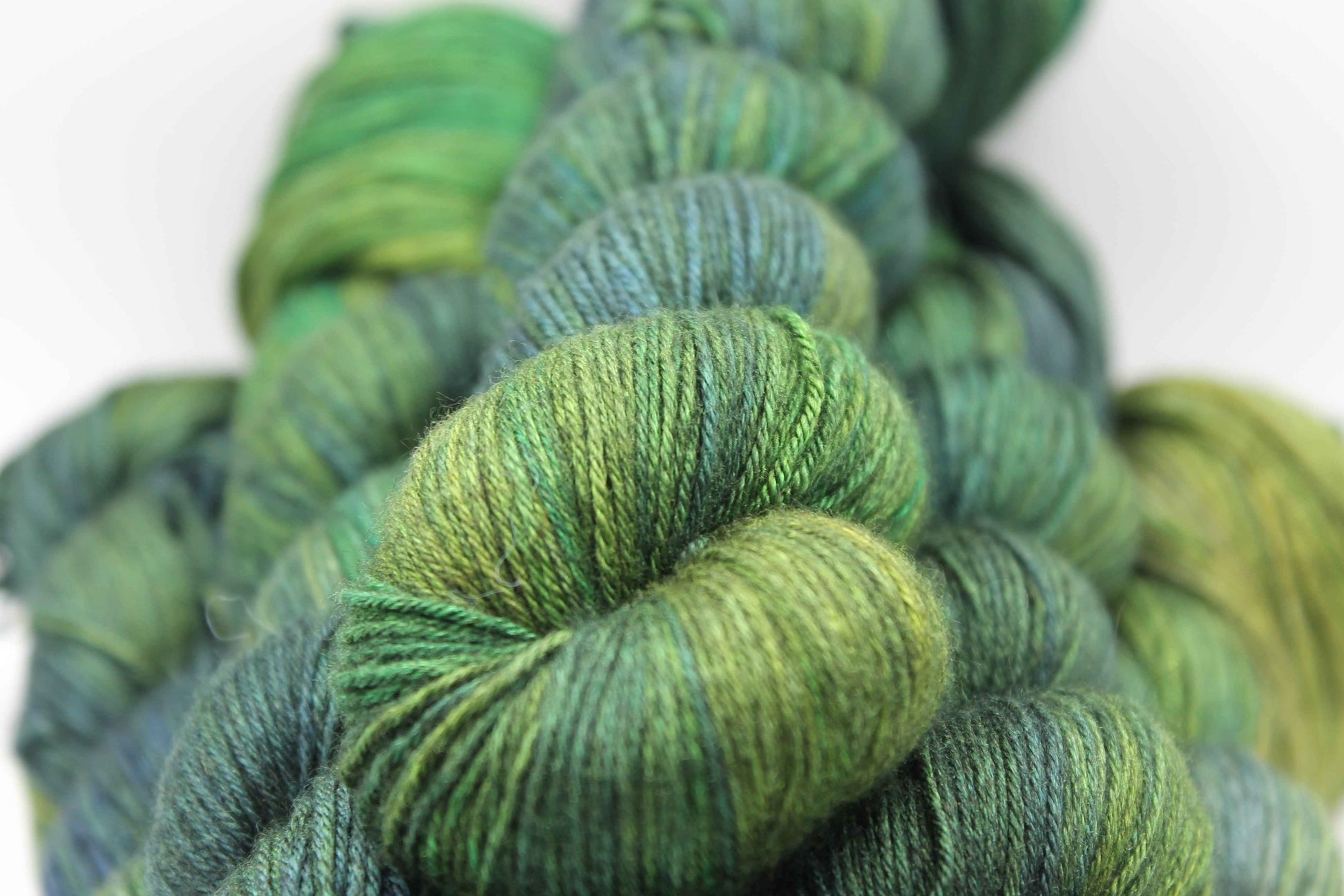 Midnight Moss Sock Yarn Skein 50% Yak 50% Silk 100g