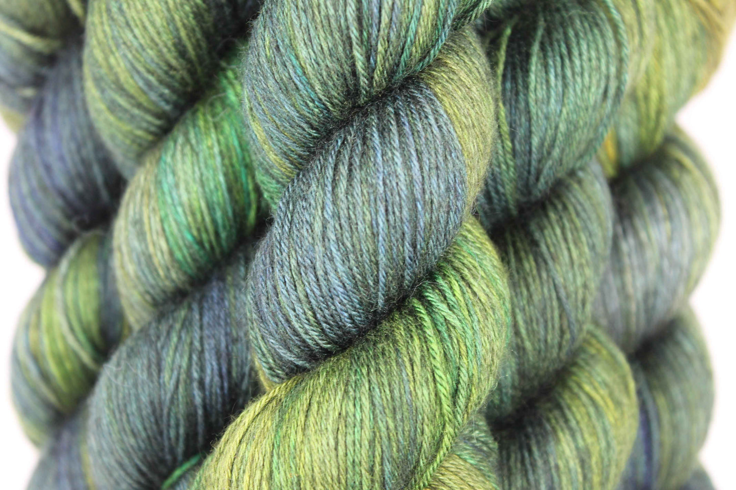 Midnight Moss Sock Yarn Skein 50% Yak 50% Silk 100g
