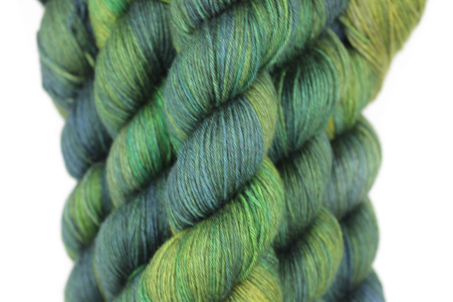 Midnight Moss Sock Yarn Skein 50% Yak 50% Silk 100g
