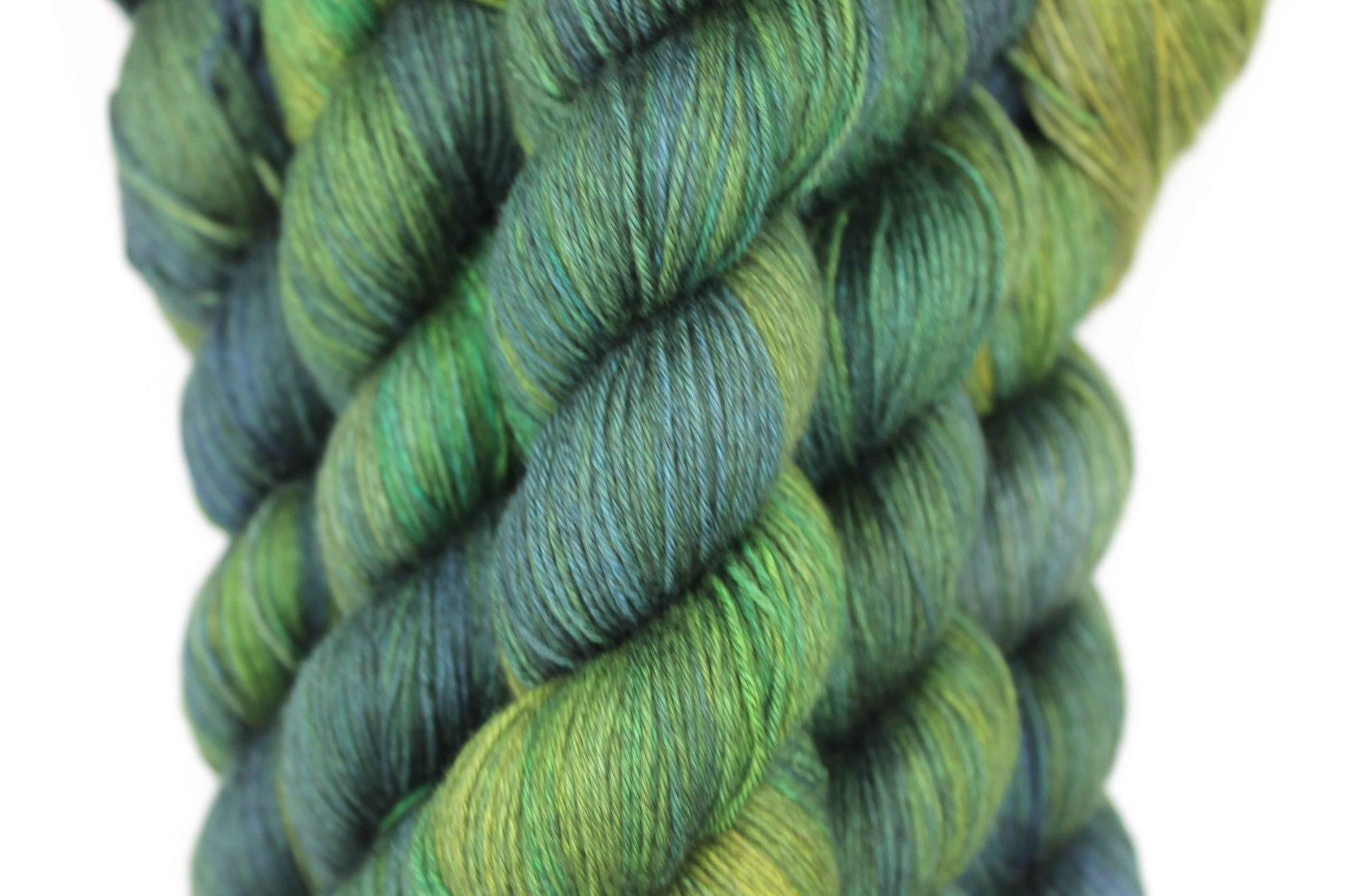 Midnight Moss Sock Yarn Skein 50% Yak 50% Silk 100g