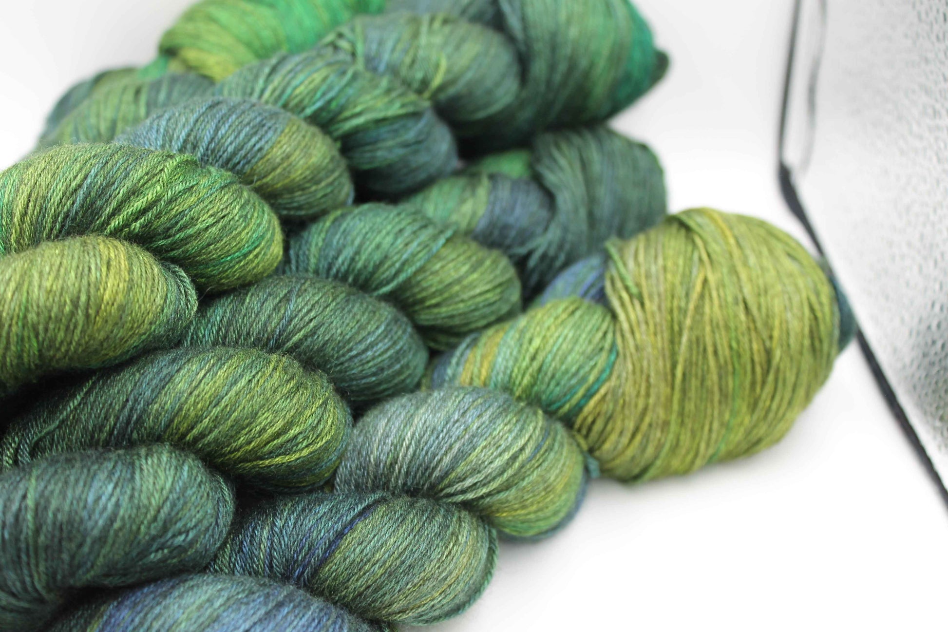 Midnight Moss Sock Yarn Skein 50% Yak 50% Silk 100g