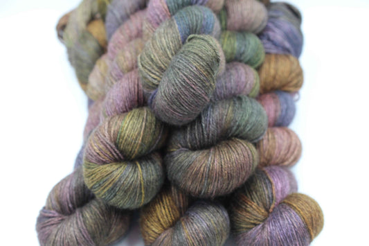 Twilight Bramble Sock Yarn Skein 50% Yak 50% Silk 100g