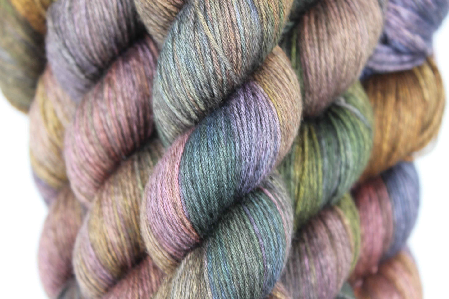 Twilight Bramble Sock Yarn Skein 50% Yak 50% Silk 100g