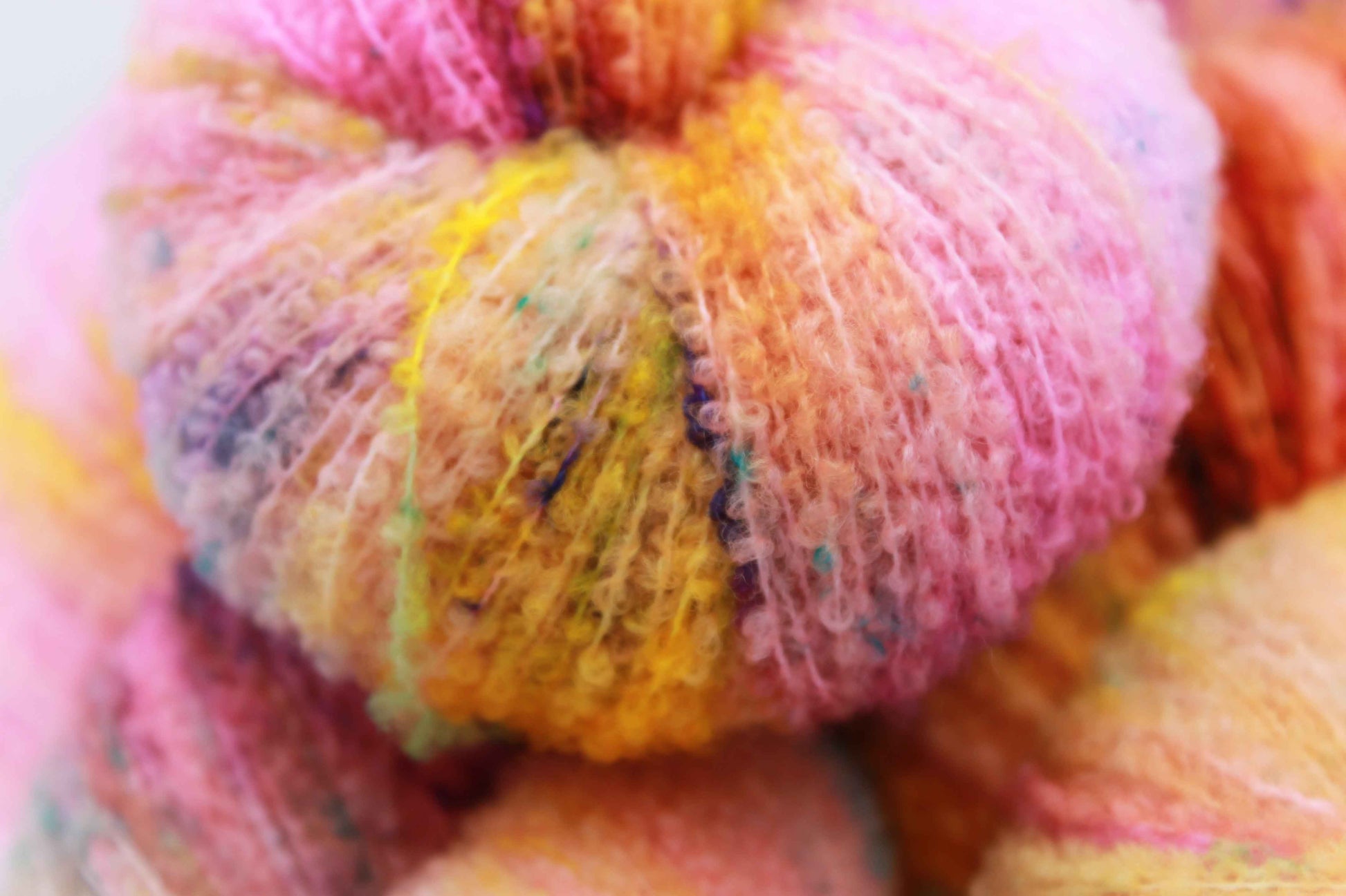 Neon Tangle  80% Superfine Merino Wool Boucle Yarn - 20% Nylon Lace Weight 100g Skein