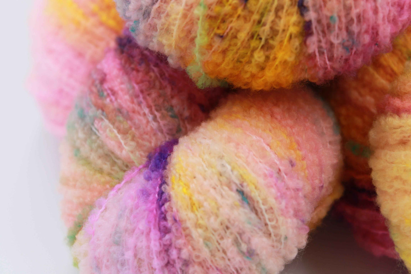 Neon Tangle  80% Superfine Merino Wool Boucle Yarn - 20% Nylon Lace Weight 100g Skein