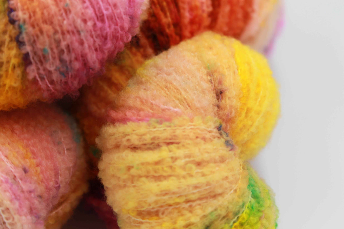 Neon Tangle  80% Superfine Merino Wool Boucle Yarn - 20% Nylon Lace Weight 100g Skein