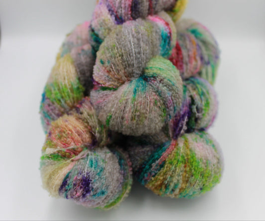 Neon Wash  80% Superfine Merino Wool Boucle Yarn - 20% Nylon Lace Weight 100g Skein