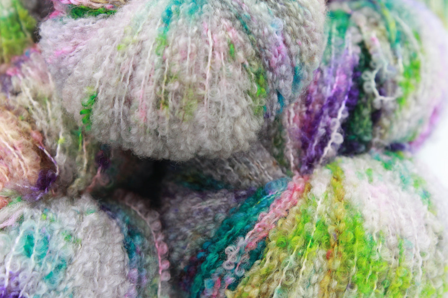 Neon Wash  80% Superfine Merino Wool Boucle Yarn - 20% Nylon Lace Weight 100g Skein