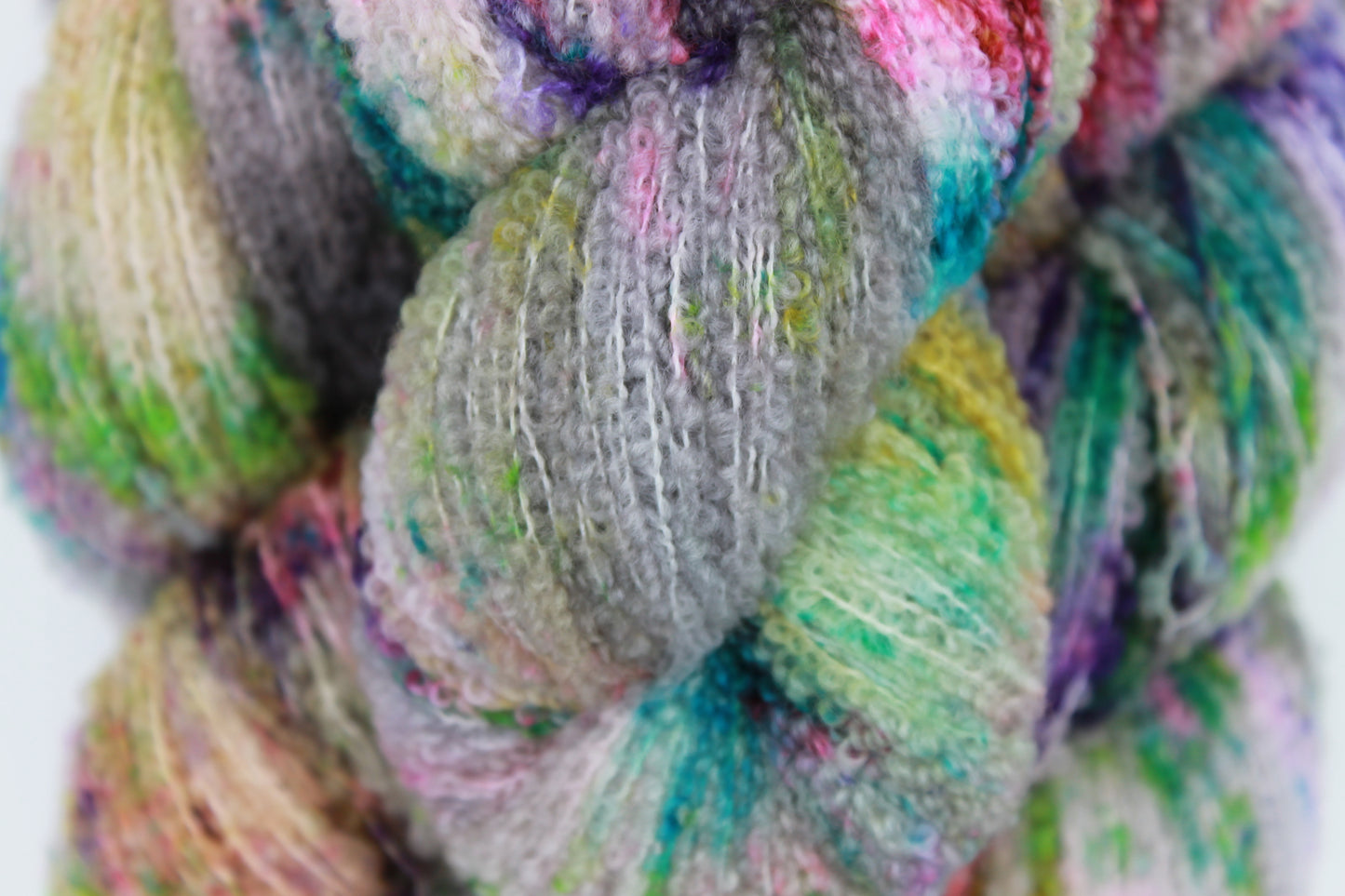 Neon Wash  80% Superfine Merino Wool Boucle Yarn - 20% Nylon Lace Weight 100g Skein