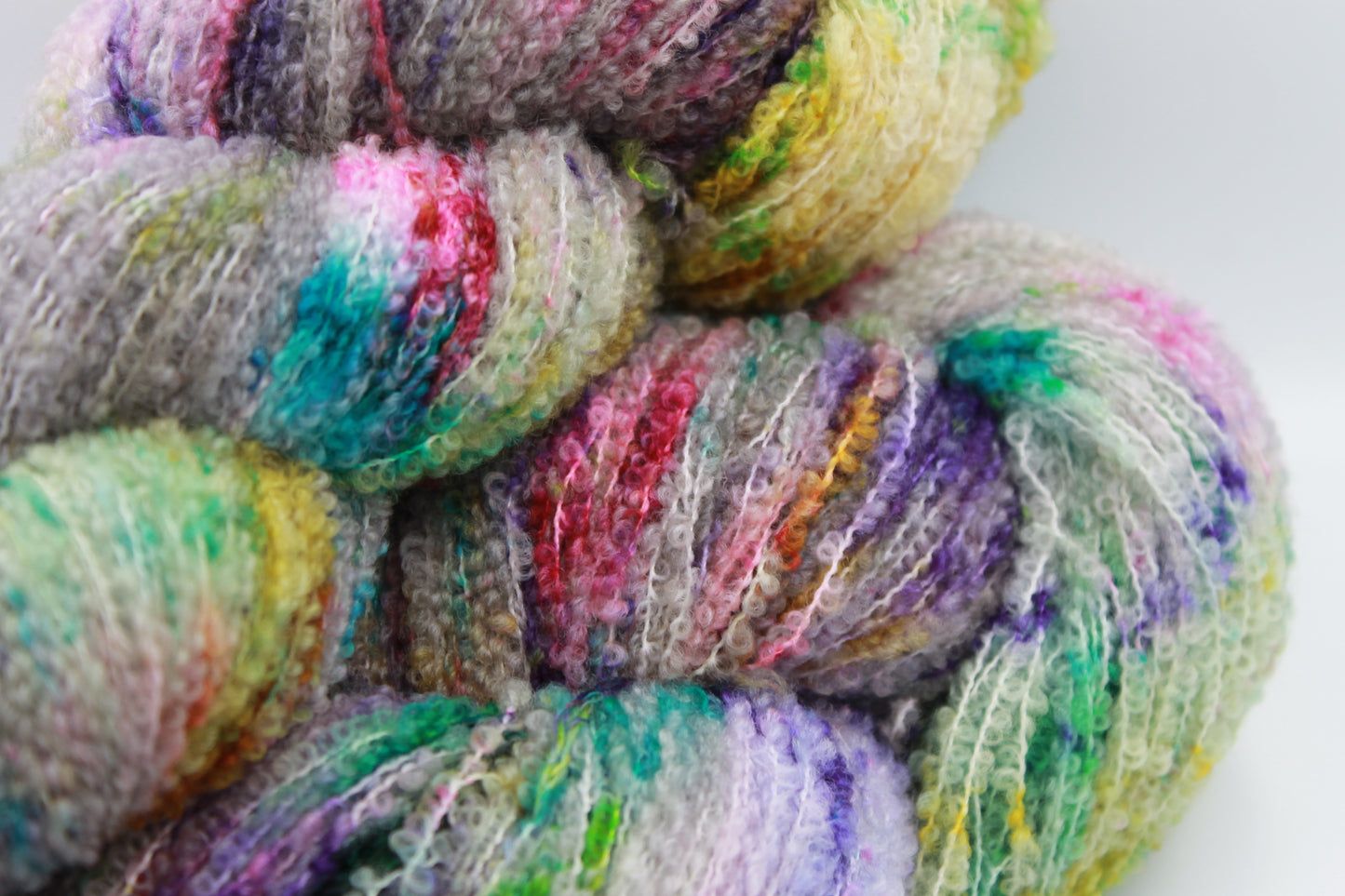 Neon Wash  80% Superfine Merino Wool Boucle Yarn - 20% Nylon Lace Weight 100g Skein