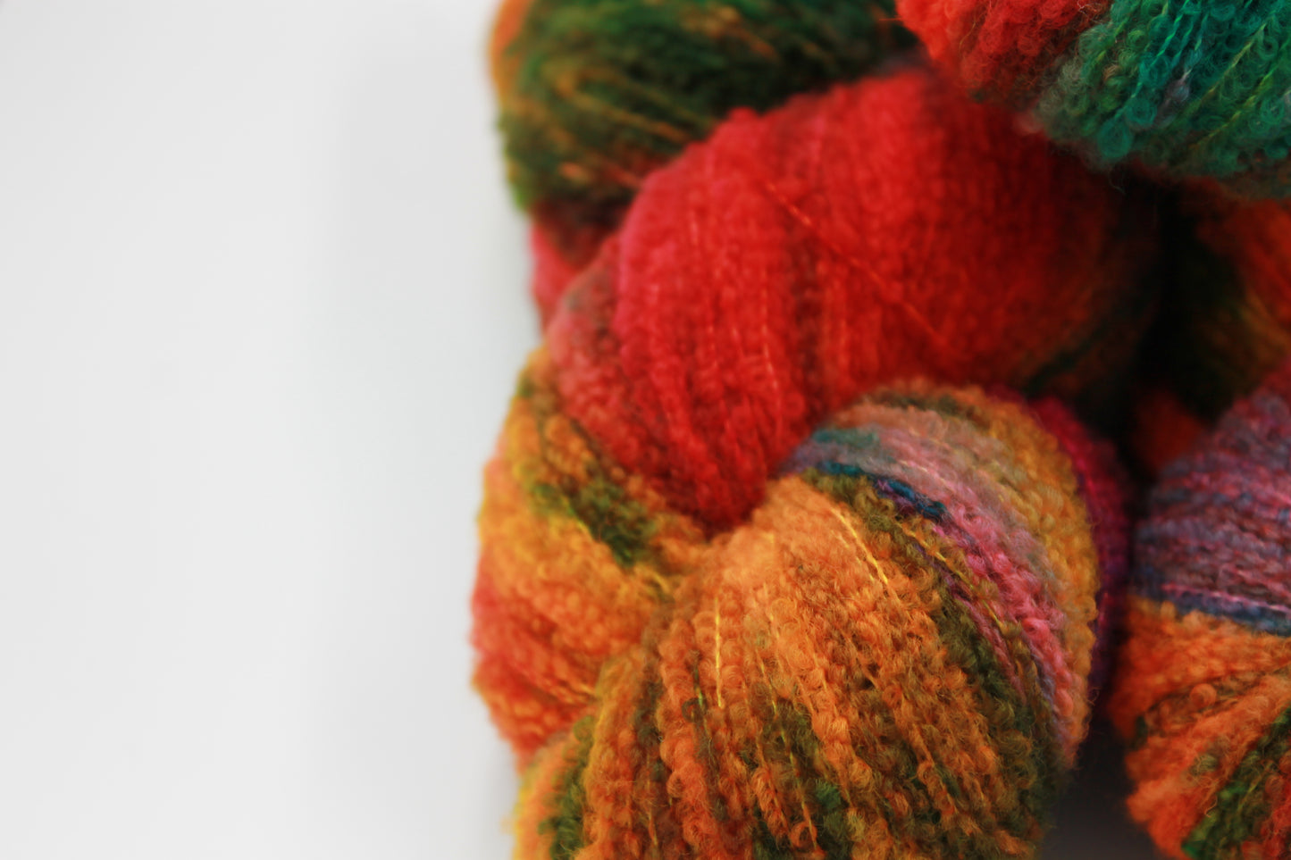 Tropical Neon 80% Superfine Merino Wool Boucle Yarn - 20% Nylon Lace Weight 100g Skein