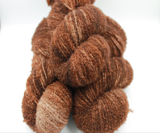 Teddy Bear 80% Superfine Merino Wool Boucle Yarn - 20% Nylon Lace Weight 100g Skein
