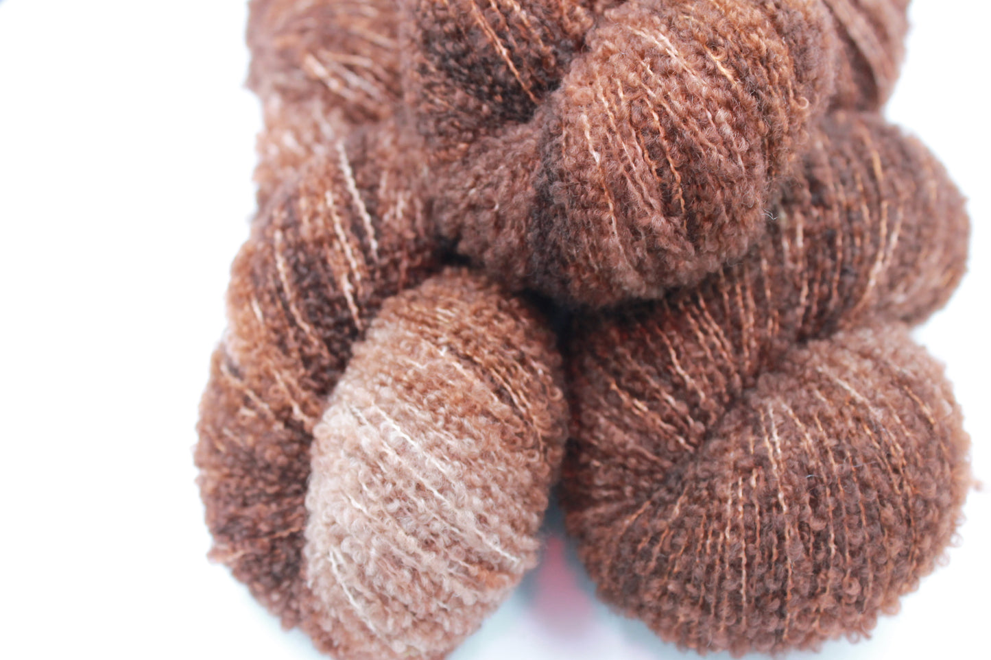 Teddy Bear 80% Superfine Merino Wool Boucle Yarn - 20% Nylon Lace Weight 100g Skein