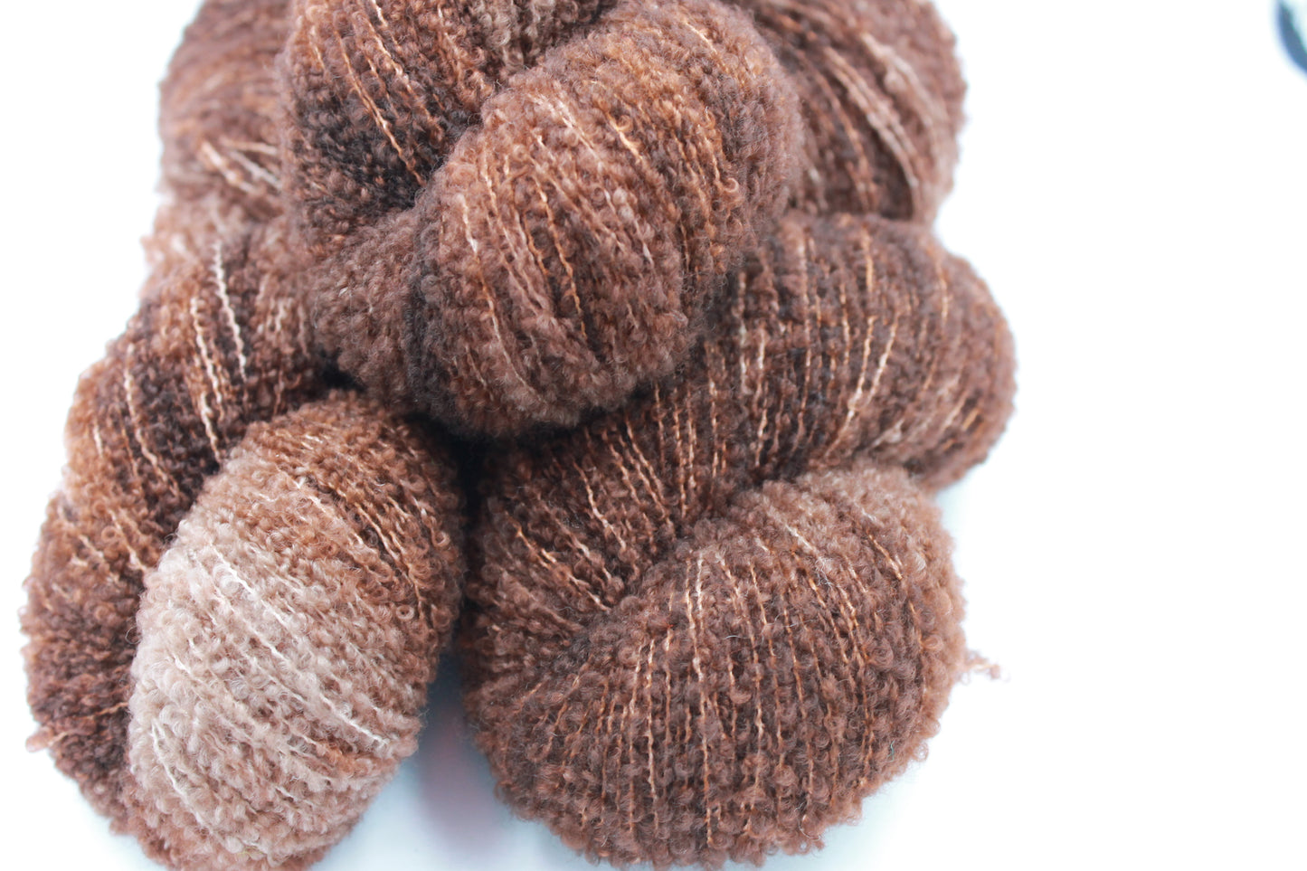 Teddy Bear 80% Superfine Merino Wool Boucle Yarn - 20% Nylon Lace Weight 100g Skein