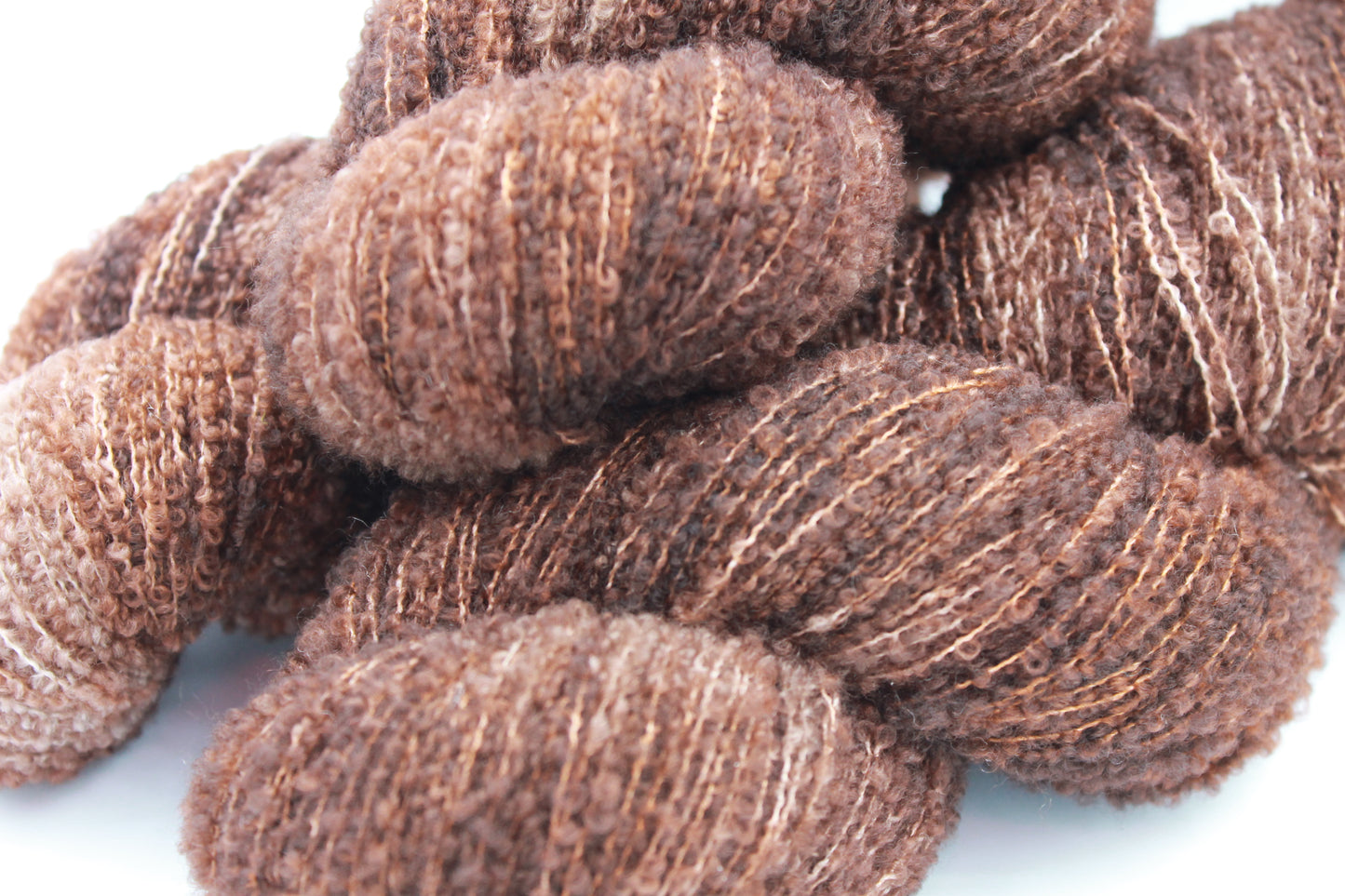 Teddy Bear 80% Superfine Merino Wool Boucle Yarn - 20% Nylon Lace Weight 100g Skein