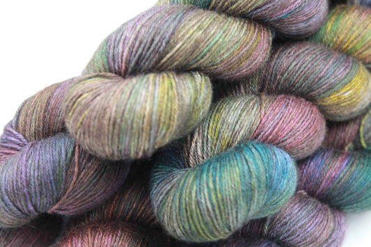 Dragonfly Ember Sock Yarn Skein 50% Yak 50% Silk 100g