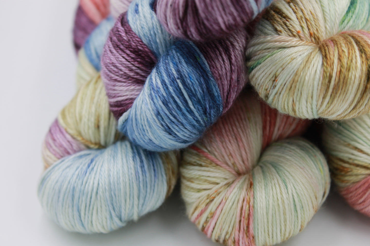 Chatsworth Medley Sock Yarn Skein - 50% Superwash Merino Wool, 50% Silk, 100g Skeins