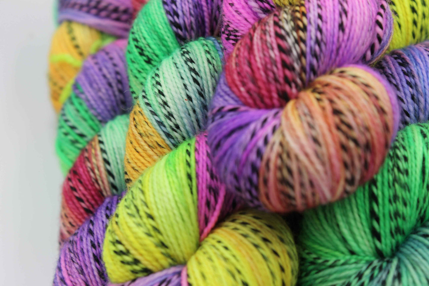 Dazzling Zebra Yarn - 100g Hand Dyed Zebra Sock Skein in 80% SuperWash Merino and 20% Nylon