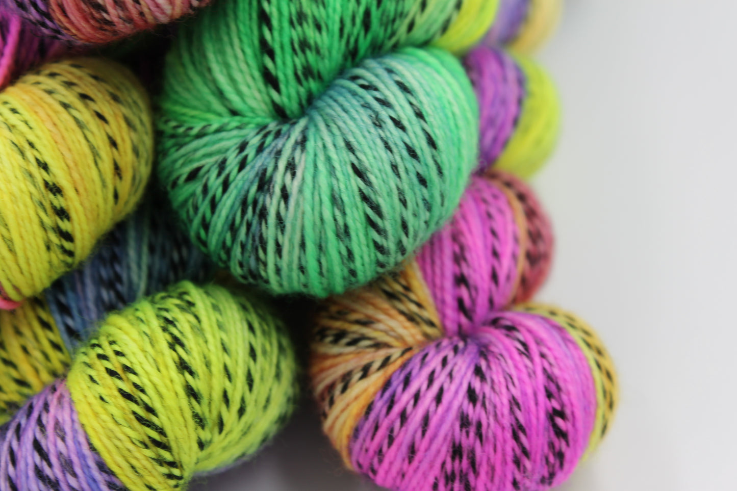 Dazzling Zebra Yarn - 100g Hand Dyed Zebra Sock Skein in 80% SuperWash Merino and 20% Nylon