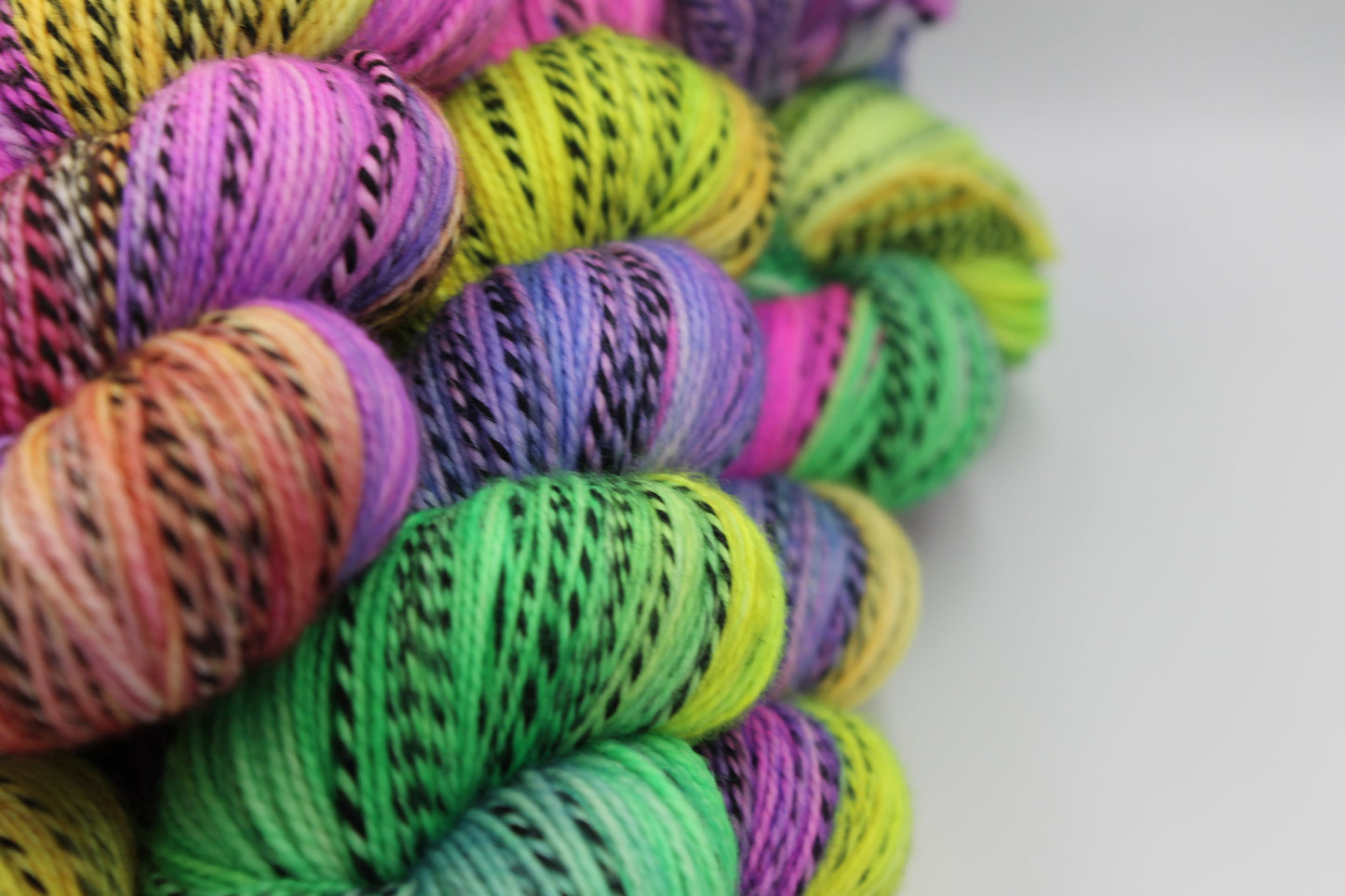 Dazzling Zebra Yarn - 100g Hand Dyed Zebra Sock Skein in 80% SuperWash Merino and 20% Nylon