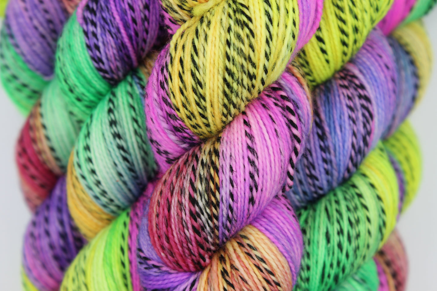 Dazzling Zebra Yarn - 100g Hand Dyed Zebra Sock Skein in 80% SuperWash Merino and 20% Nylon