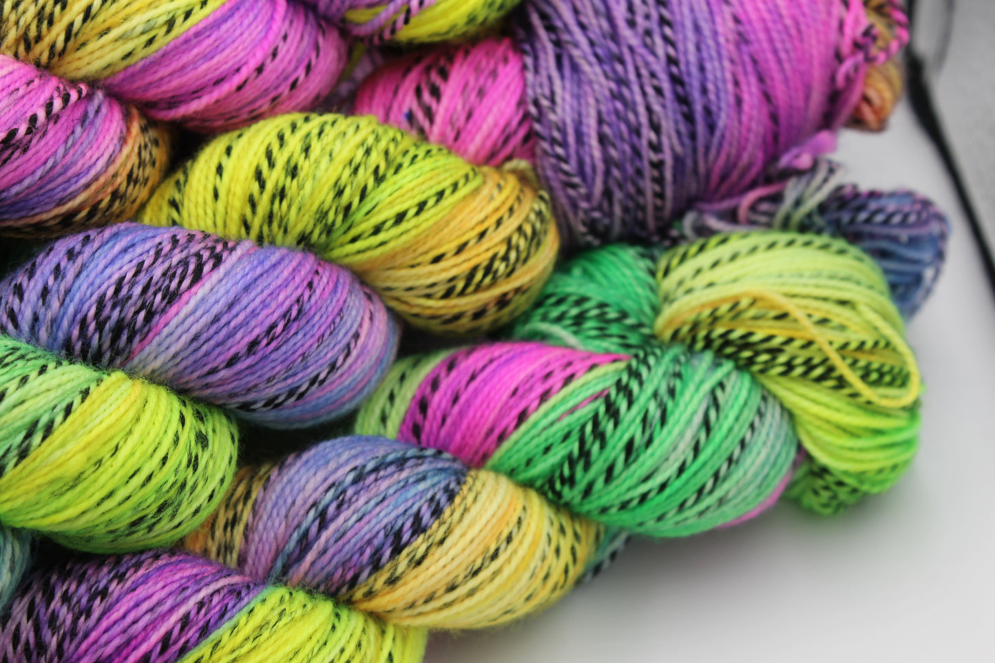 Dazzling Zebra Yarn - 100g Hand Dyed Zebra Sock Skein in 80% SuperWash Merino and 20% Nylon