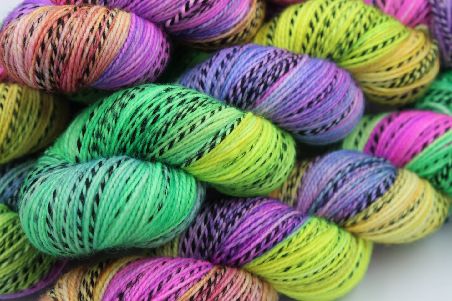 Dazzling Zebra Yarn - 100g Hand Dyed Zebra Sock Skein in 80% SuperWash Merino and 20% Nylon