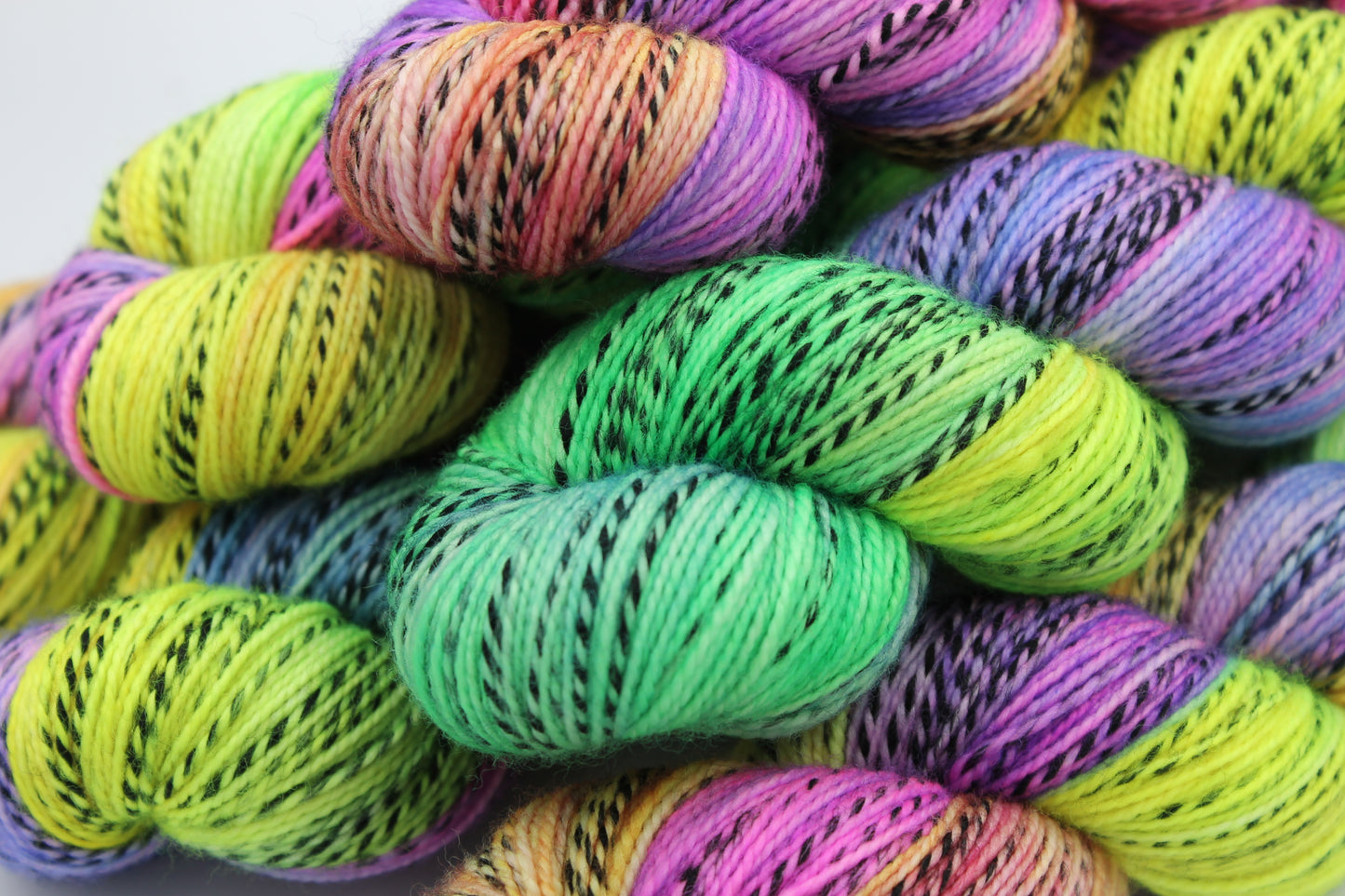 Dazzling Zebra Yarn - 100g Hand Dyed Zebra Sock Skein in 80% SuperWash Merino and 20% Nylon