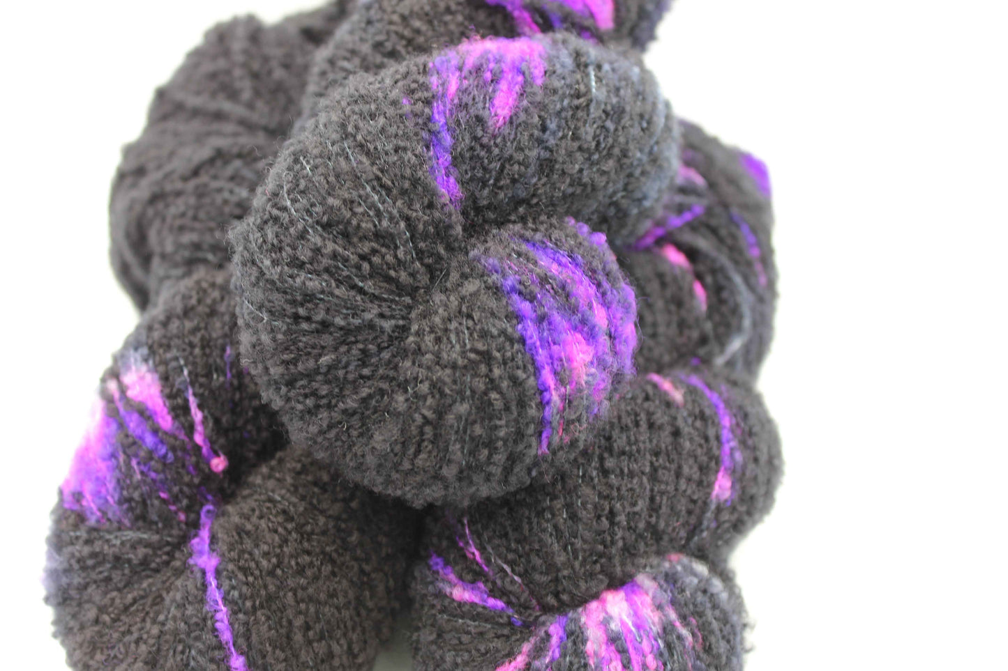 Electric Eclipse 80% Superfine Merino Wool Boucle Yarn - 20% Nylon Lace Weight 100g Skein