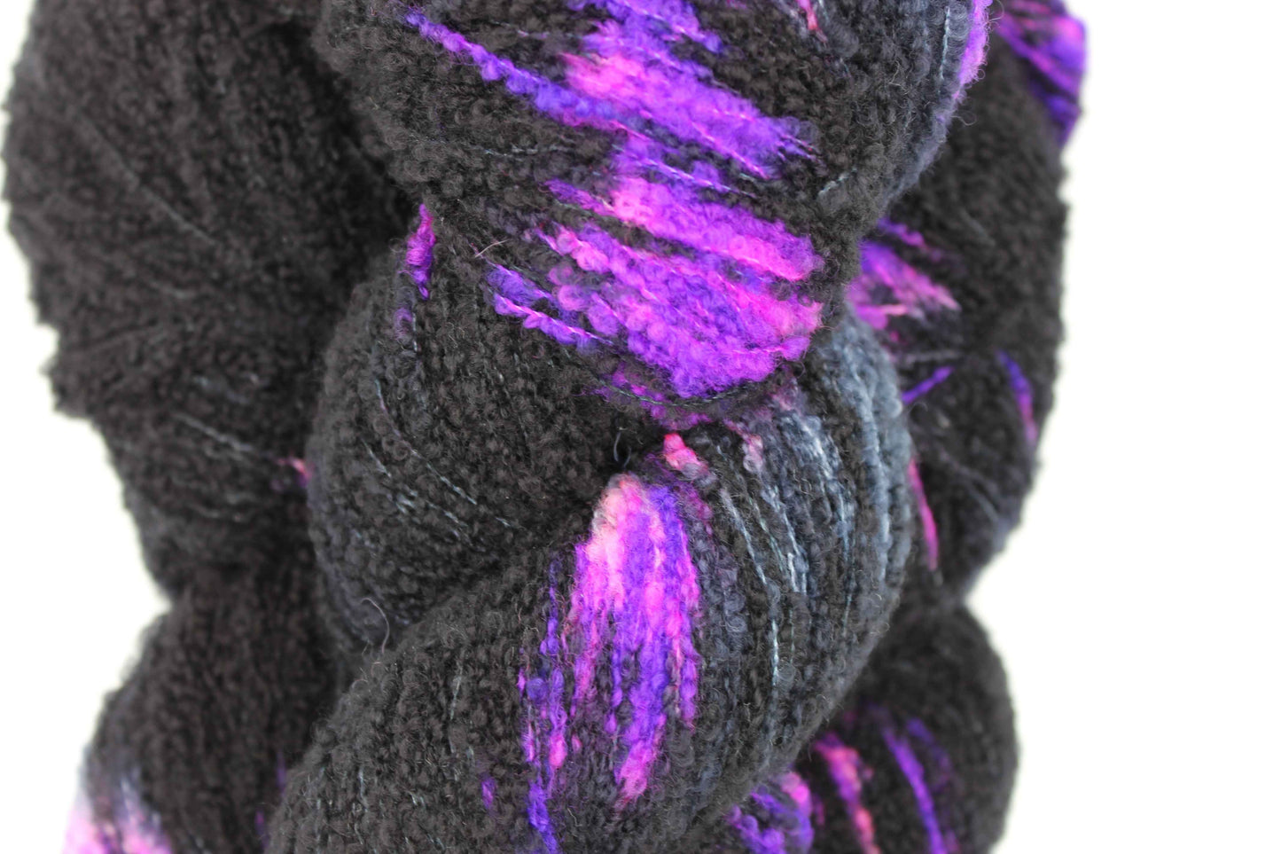 Electric Eclipse 80% Superfine Merino Wool Boucle Yarn - 20% Nylon Lace Weight 100g Skein