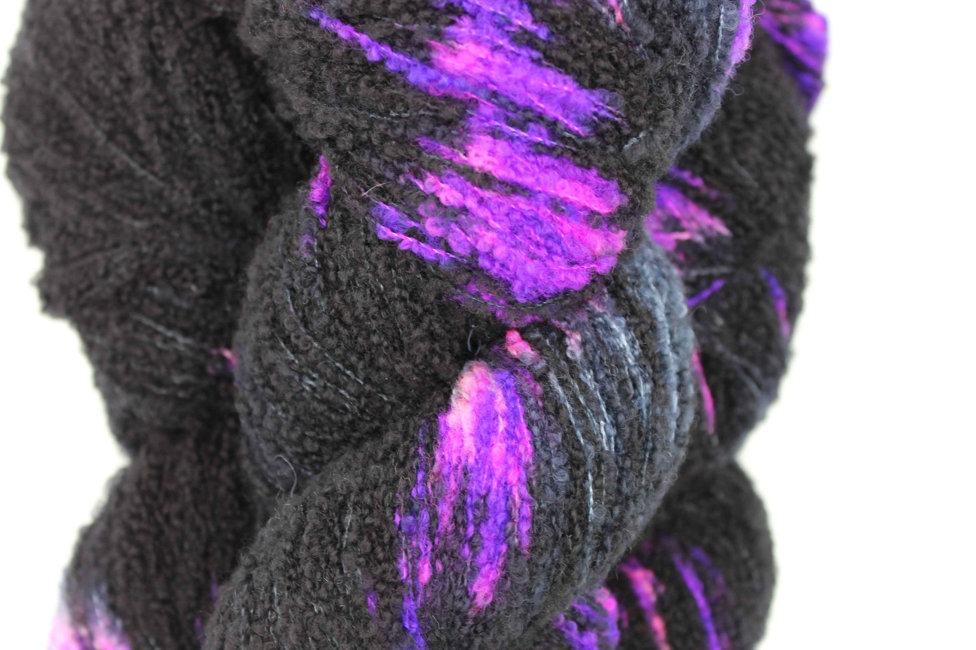 Electric Eclipse 80% Superfine Merino Wool Boucle Yarn - 20% Nylon Lace Weight 100g Skein