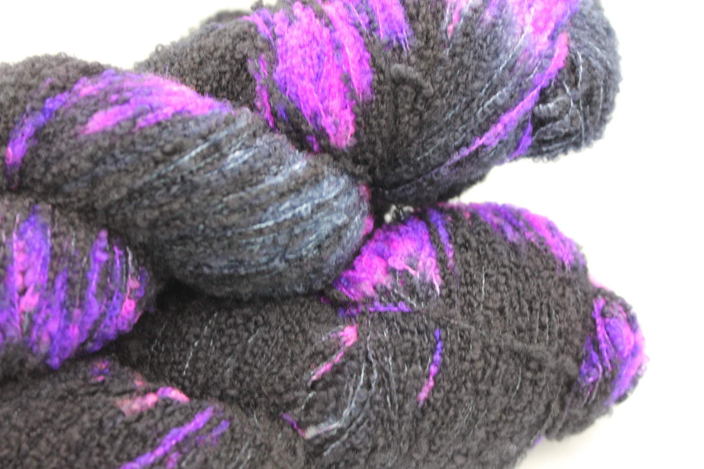 Electric Eclipse 80% Superfine Merino Wool Boucle Yarn - 20% Nylon Lace Weight 100g Skein