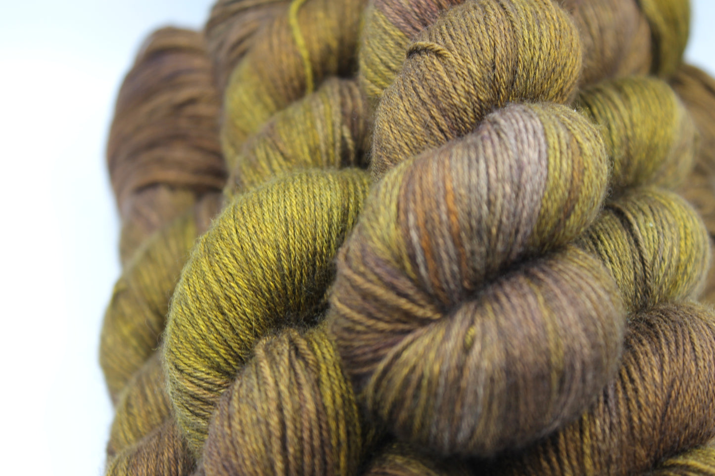 Gaslight Ochre Sock Yarn Skein 50% Yak 50% Silk 100g