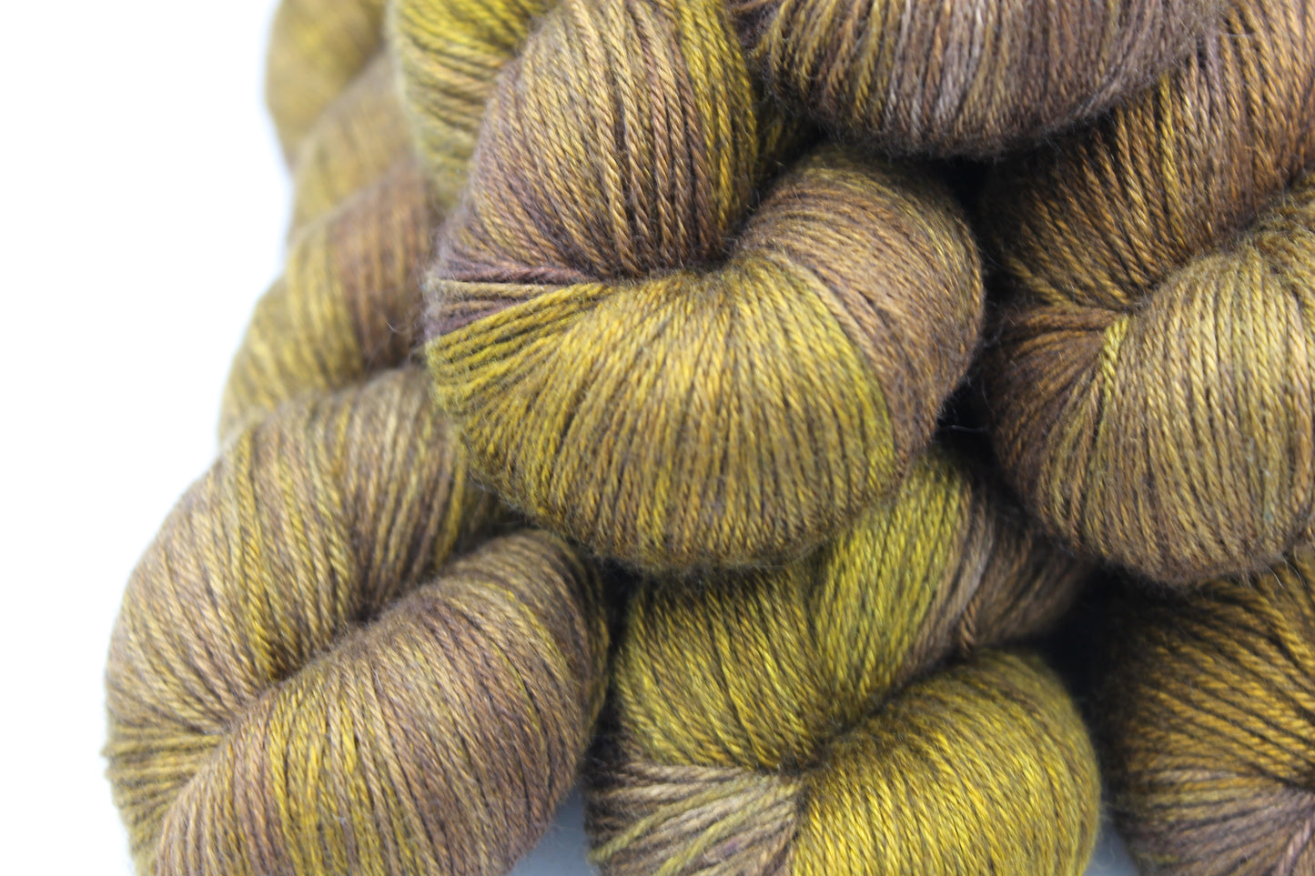 Gaslight Ochre Sock Yarn Skein 50% Yak 50% Silk 100g