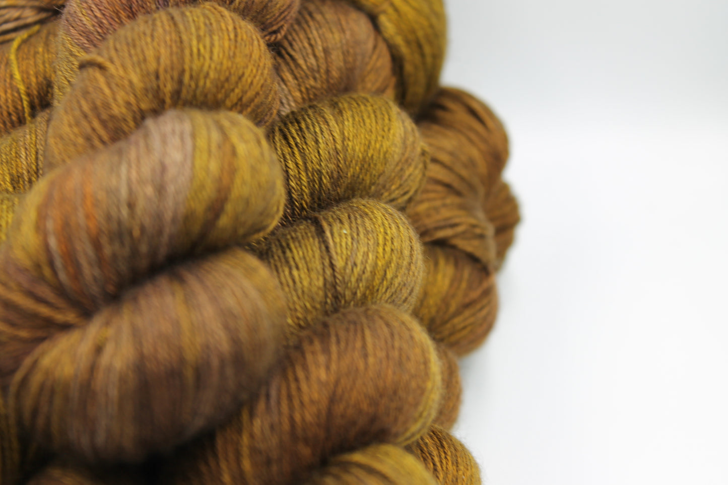Gaslight Ochre Sock Yarn Skein 50% Yak 50% Silk 100g