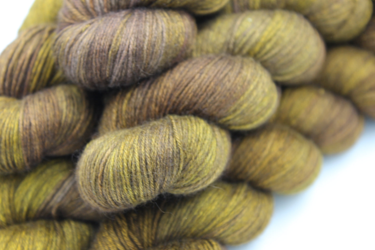 Gaslight Ochre Sock Yarn Skein 50% Yak 50% Silk 100g