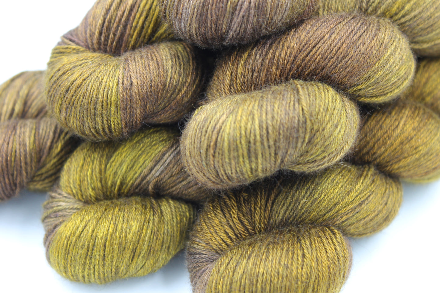Gaslight Ochre Sock Yarn Skein 50% Yak 50% Silk 100g