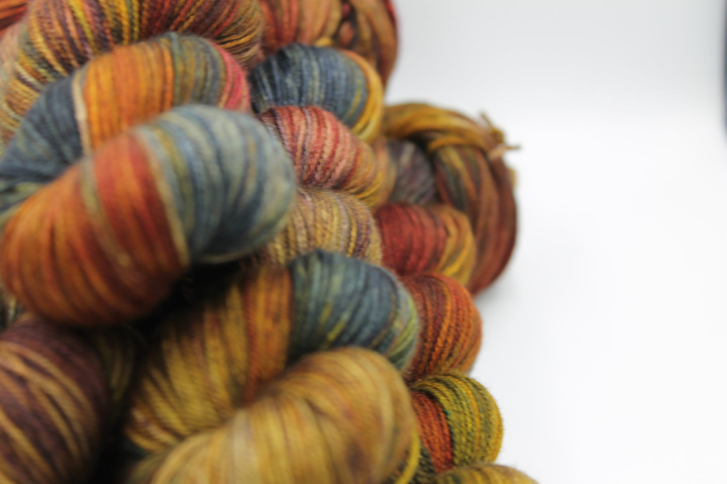 Hundred Acre Wood Hand Dyed Yarn - 60% SuperWash Merino, 20% Silk, 20% Yak Sock Skein