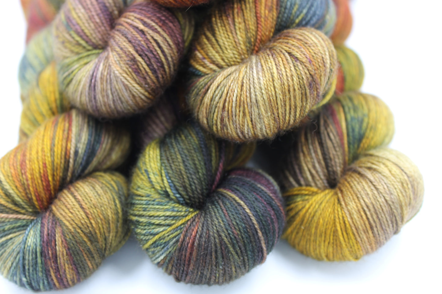 Hundred Acre Wood Hand Dyed Yarn - 60% SuperWash Merino, 20% Silk, 20% Yak Sock Skein