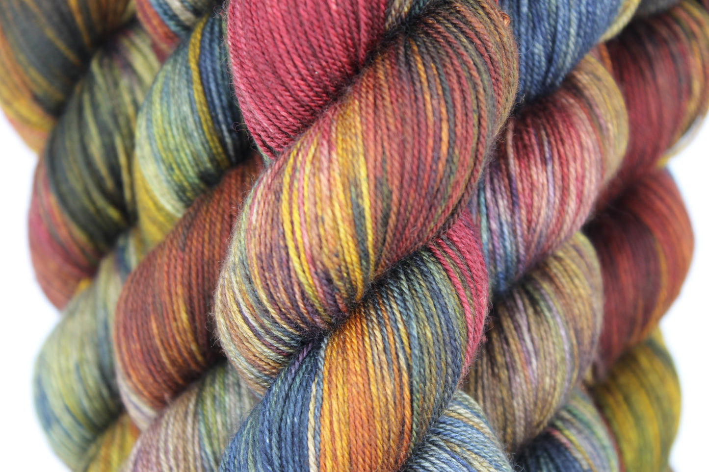 Hundred Acre Wood Hand Dyed Yarn - 60% SuperWash Merino, 20% Silk, 20% Yak Sock Skein