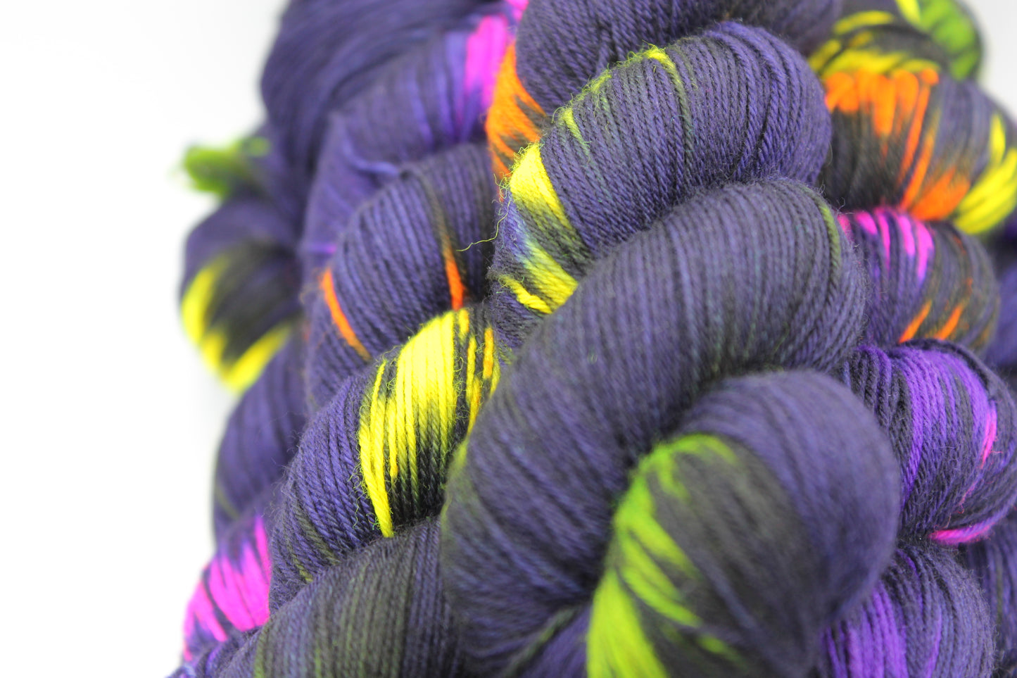 Neon Illuminations Sock Skein 100g Hand Dyed Merino Nylon Yarn 75% SuperWash Merino 25% Nylon
