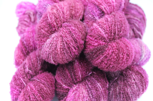 Cranberry Crush  80% Superfine Merino Wool Boucle Yarn - 20% Nylon Lace Weight 100g Skein