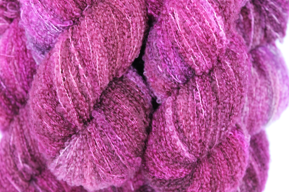 Cranberry Crush  80% Superfine Merino Wool Boucle Yarn - 20% Nylon Lace Weight 100g Skein