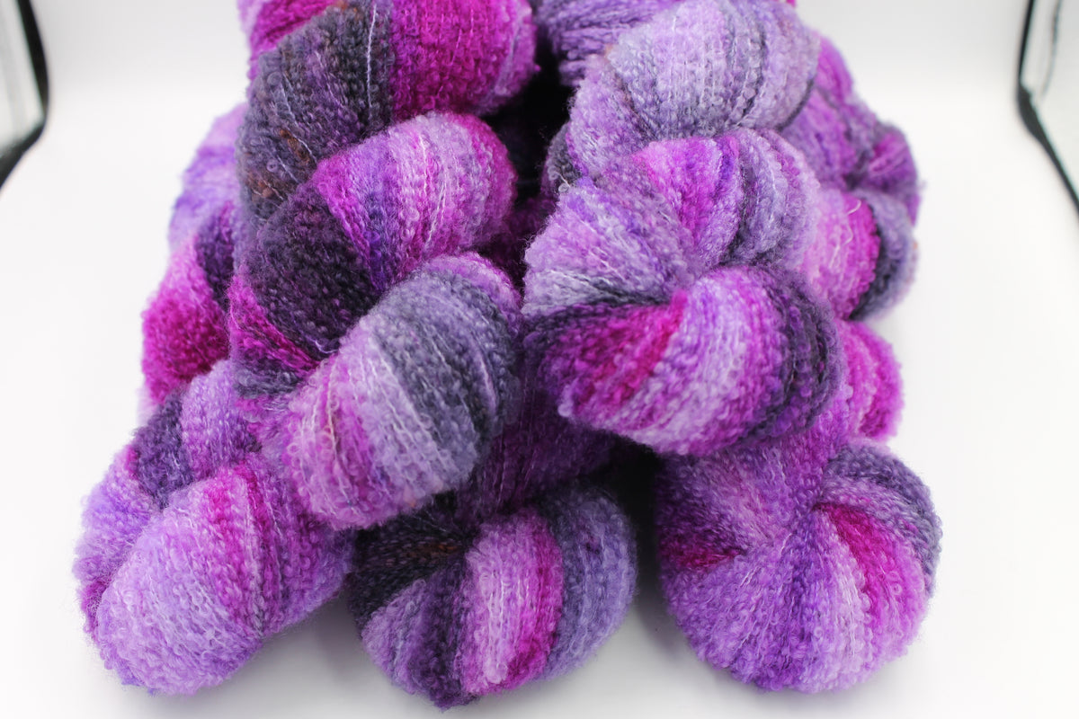 Berry Mirage 80% Superfine Merino Wool Boucle Yarn - 20% Nylon Lace Weight 100g Skein