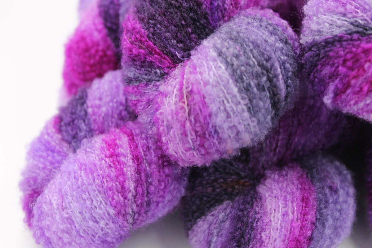 Berry Mirage 80% Superfine Merino Wool Boucle Yarn - 20% Nylon Lace Weight 100g Skein