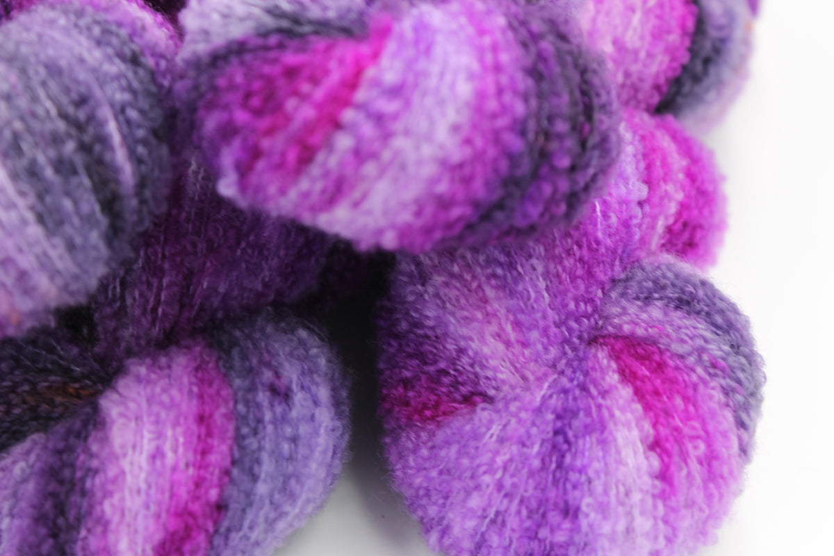 Berry Mirage 80% Superfine Merino Wool Boucle Yarn - 20% Nylon Lace Weight 100g Skein
