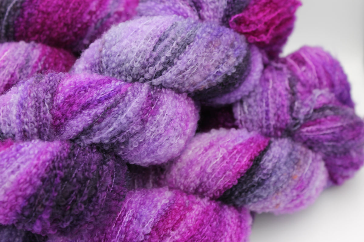 Berry Mirage 80% Superfine Merino Wool Boucle Yarn - 20% Nylon Lace Weight 100g Skein