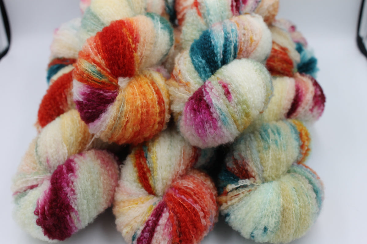 Harlequin 80% Superfine Merino Wool Boucle Yarn - 20% Nylon Lace Weight 100g Skein
