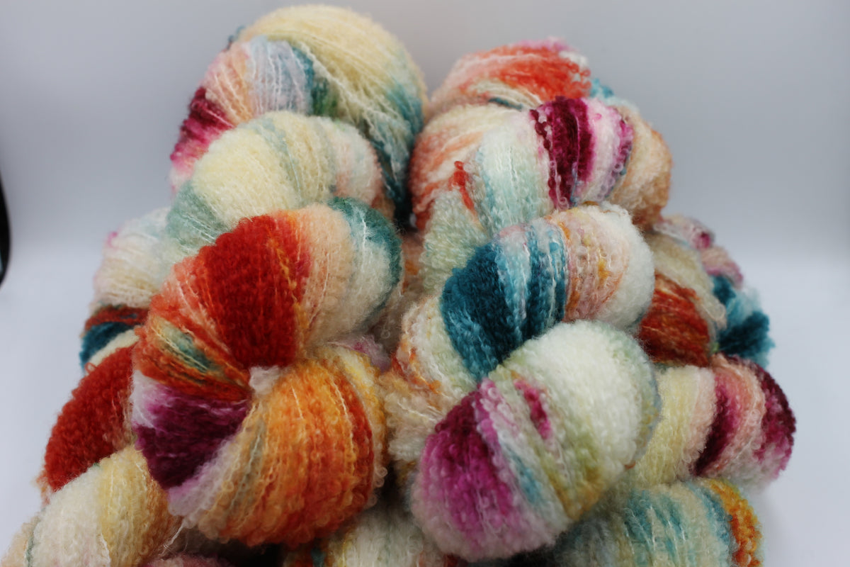 Harlequin 80% Superfine Merino Wool Boucle Yarn - 20% Nylon Lace Weight 100g Skein