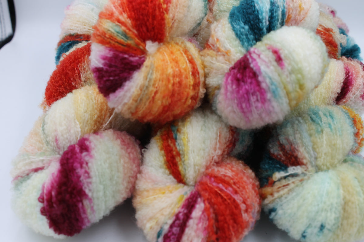 Harlequin 80% Superfine Merino Wool Boucle Yarn - 20% Nylon Lace Weight 100g Skein